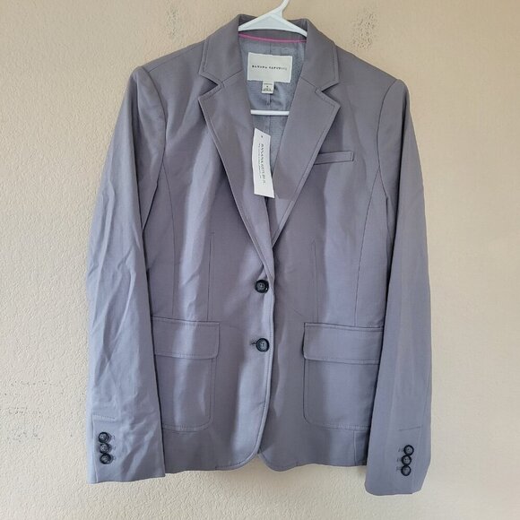 Banana Republic Womens Blazer Size 6 Gray Stretch Two Button Preppy Office Work - Picture 1 of 11
